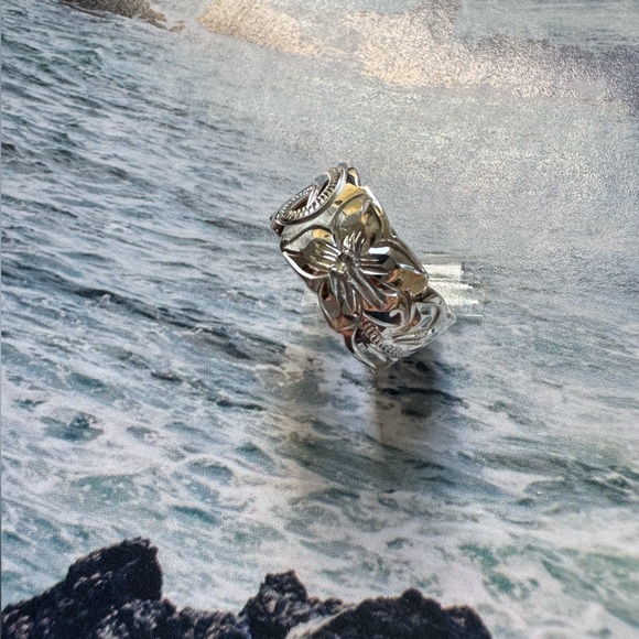 925 Sterling Silver Hawaiian Heirloom Jewelry 🌸,princess cut 10MM Ring - Picture 4 of 5